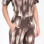 R-CS-19724 - Earthy Chic Modern Abstract Printed Brown Set - Image 6