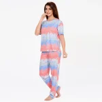 R CS 19727 - Playful Peach Geometric Abstract Lounge Set - Image 2