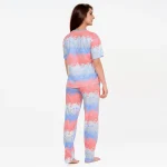 R CS 19727 - Playful Peach Geometric Abstract Lounge Set - Image 4