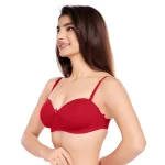 Cotton Plain Mold Padded T-shirt Bra 1230 Maroon