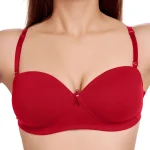 Cotton Plain Mold Padded T-shirt Bra 1230 Maroon