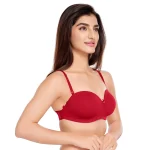 Cotton Plain Mold Padded T-shirt Bra 1230 Maroon