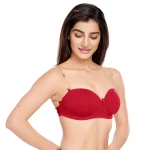 Cotton Plain Mold Padded T-shirt Bra 1230 Maroon