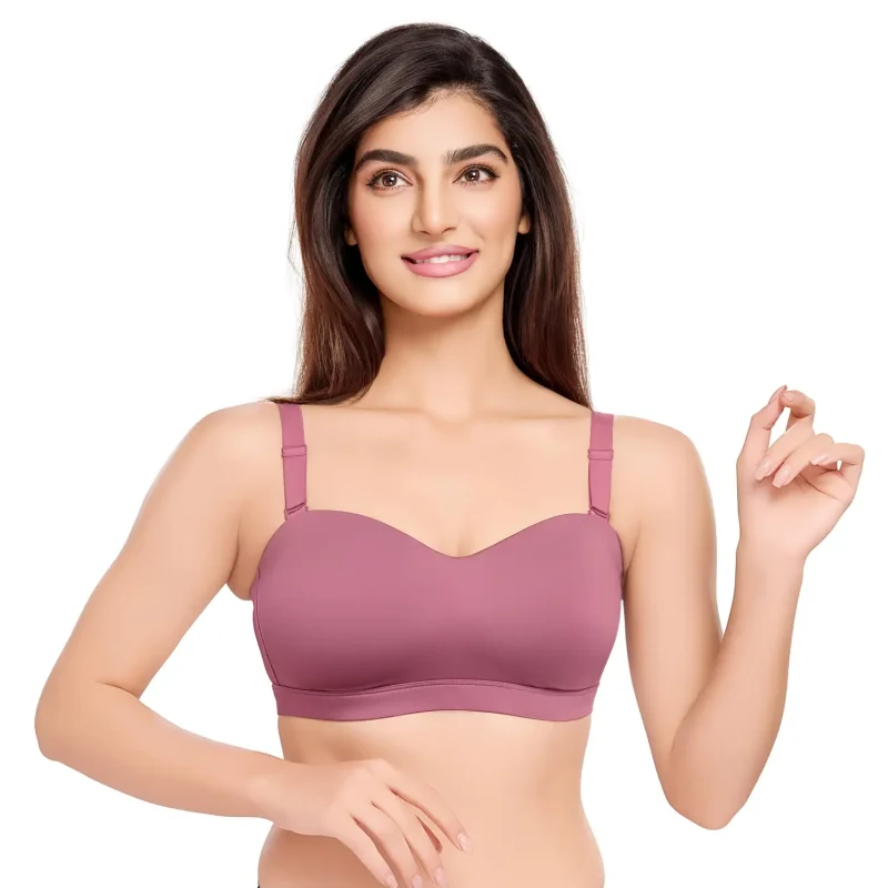 4545-Non Wired Full Cover Padded Strapless Bra-Onion Pink