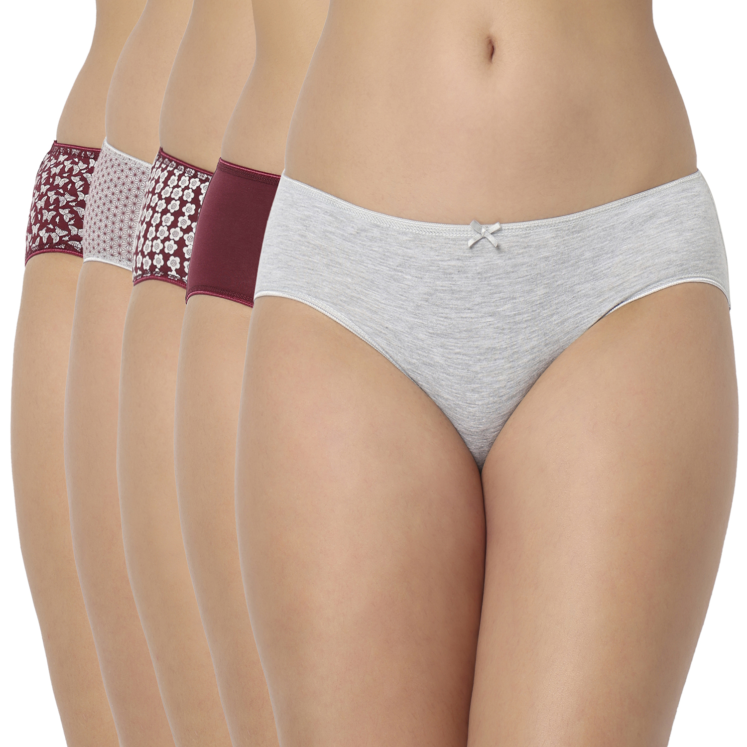 Combo Pack 5 7339 - Pack of 5 Women’s Cotton Hipster Panties - Image 1