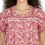 JSS 12064 - Printed Cotton Nighty for Women – Square Neck, Half Sleeves - Image 12