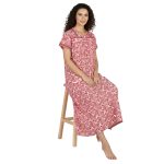 JSS 12064 - Printed Cotton Nighty for Women – Square Neck, Half Sleeves - Image 13