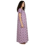JSS 12064 - Printed Cotton Nighty for Women – Square Neck, Half Sleeves - Image 3