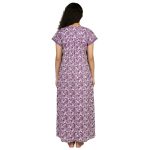 JSS 12064 - Printed Cotton Nighty for Women – Square Neck, Half Sleeves - Image 5
