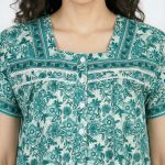 JSS 12064 - Printed Cotton Nighty for Women – Square Neck, Half Sleeves - Image 26