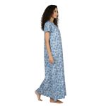 JSS 12069 - Printed Poly-Viscose Nighty for Women – Round Neck, Half Sleeves - Image 9