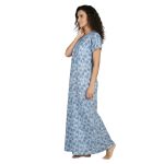 JSS 12069 - Printed Poly-Viscose Nighty for Women – Round Neck, Half Sleeves - Image 10
