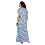 JSS 12069 - Printed Poly-Viscose Nighty for Women – Round Neck, Half Sleeves - Image 11