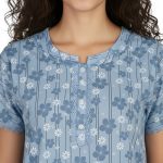 JSS 12069 - Printed Poly-Viscose Nighty for Women – Round Neck, Half Sleeves - Image 12