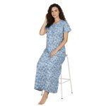JSS 12069 - Printed Poly-Viscose Nighty for Women – Round Neck, Half Sleeves - Image 13