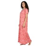 JSS 12069 - Printed Poly-Viscose Nighty for Women – Round Neck, Half Sleeves - Image 5