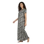 JSS 12075 - Printed Poly-Viscose Nighty for Women – Round Neck, Half Sleeves - Image 3