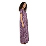 JSS 12075 - Printed Poly-Viscose Nighty for Women – Round Neck, Half Sleeves - Image 8