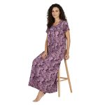 JSS 12075 - Printed Poly-Viscose Nighty for Women – Round Neck, Half Sleeves - Image 12
