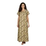 JSS 12075 - Printed Poly-Viscose Nighty for Women – Round Neck, Half Sleeves - Image 14