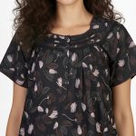 JSS 12083 - Printed Poly-Viscose Nighty for Women – Round Neck, Half Sleeves - Image 5
