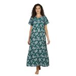 JSS 12089 - Printed Poly-Viscose Nighty for Women – Round Neck, Half Sleeves - Image 8