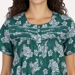 JSS 12089 - Printed Poly-Viscose Nighty for Women – Round Neck, Half Sleeves - Image 12