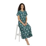 JSS 12089 - Printed Poly-Viscose Nighty for Women – Round Neck, Half Sleeves - Image 13