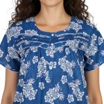 JSS 12089 - Printed Poly-Viscose Nighty for Women – Round Neck, Half Sleeves - Image 6