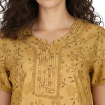 JSS 12092 - Printed Poly-Viscose Nighty for Women – Round Neck, Half Sleeves - Image 6