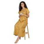 JSS 12092 - Printed Poly-Viscose Nighty for Women – Round Neck, Half Sleeves