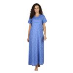 JSS 12092 - Printed Poly-Viscose Nighty for Women – Round Neck, Half Sleeves - Image 8