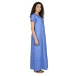 JSS 12092 - Printed Poly-Viscose Nighty for Women – Round Neck, Half Sleeves - Image 9