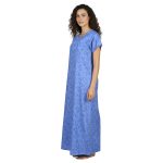 JSS 12092 - Printed Poly-Viscose Nighty for Women – Round Neck, Half Sleeves - Image 10