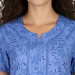 JSS 12092 - Printed Poly-Viscose Nighty for Women – Round Neck, Half Sleeves - Image 12
