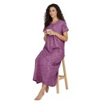 JSS 12092 - Printed Poly-Viscose Nighty for Women – Round Neck, Half Sleeves - Image 19