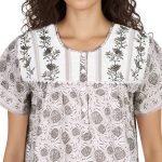 JSS 12093 - Printed Cotton Nighty for Women – Square Neck, Half Sleeves - Image 33