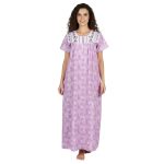 JSS 12093 - Printed Cotton Nighty for Women – Square Neck, Half Sleeves - Image 22