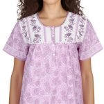 JSS 12093 - Printed Cotton Nighty for Women – Square Neck, Half Sleeves - Image 26