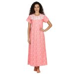 JSS 12093 - Printed Cotton Nighty for Women – Square Neck, Half Sleeves - Image 15