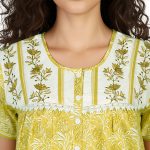 JSS 12093 - Printed Cotton Nighty for Women – Square Neck, Half Sleeves - Image 12