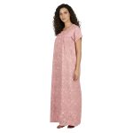 JSS 13001 - Printed Poly-Viscose Nighty for Women – Square Neck, Half Sleeves - Image 10