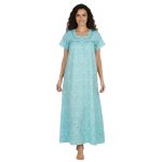 JSS 13001 - Printed Poly-Viscose Nighty for Women – Square Neck, Half Sleeves - Image 15