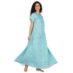 JSS 13001 - Printed Poly-Viscose Nighty for Women – Square Neck, Half Sleeves - Image 16