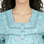 JSS 13001 - Printed Poly-Viscose Nighty for Women – Square Neck, Half Sleeves - Image 19