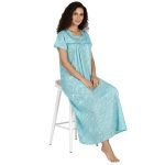 JSS 13001 - Printed Poly-Viscose Nighty for Women – Square Neck, Half Sleeves - Image 20