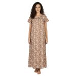 JSS 13002 - Printed Poly-Viscose Nighty for Women – Square Neck, Half Sleeves - Image 2