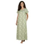 JSS 13002 - Printed Poly-Viscose Nighty for Women – Square Neck, Half Sleeves - Image 8