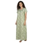 JSS 13002 - Printed Poly-Viscose Nighty for Women – Square Neck, Half Sleeves - Image 10