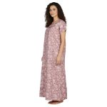 JSS 13002 - Printed Poly-Viscose Nighty for Women – Square Neck, Half Sleeves - Image 17
